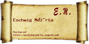 Eschwig Márta névjegykártya